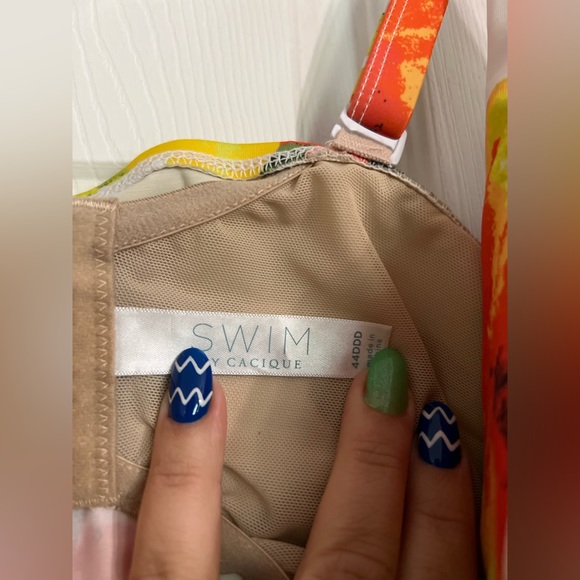 Fruit Print Longline Underwire Swim Top - Picture 3 of 4